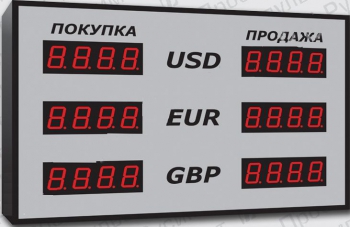 Офисное табло валют Импульс-302-3x2-B 