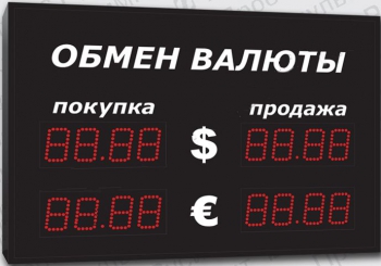 Уличное табло курсов валют Импульс-335-2x2-EY2
