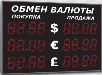 Уличное табло курсов валют Импульс-331-3x2-EY2