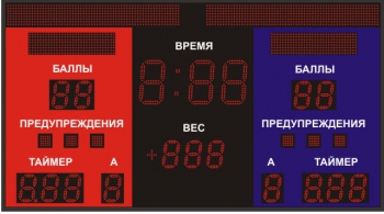 Спортивное табло для самбо №4, модель ТС-210х3_130х15_РБС-100-64х8х2-32х8х2-5х5х7b 
