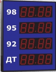 Групповое уличное табло АЗС, модель Импульс-611-4x1-ER2