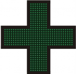 Светодиодный крест для аптек №4, модель РБС-120-32х8х4d-G (2-х сторонее)