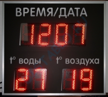 Часы-термометр для бассейна Д150.8-0.5 кр.
