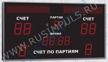 Импульс-715-D15x6-D11x5-L2xS8x48-S2-ERY2 спортивное табло для волейбола (Уличное исполнение)