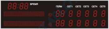 Спортивное табло для настольного тенниса №4, модель ТС-150х14_РБС-120-64х8х2_6х6х2b 