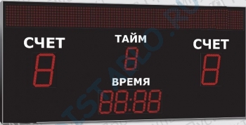 Спортивное табло для футбола, модель Импульс-750-D50x2-D35x5-S30x96-ER2 (Уличное исполнение)