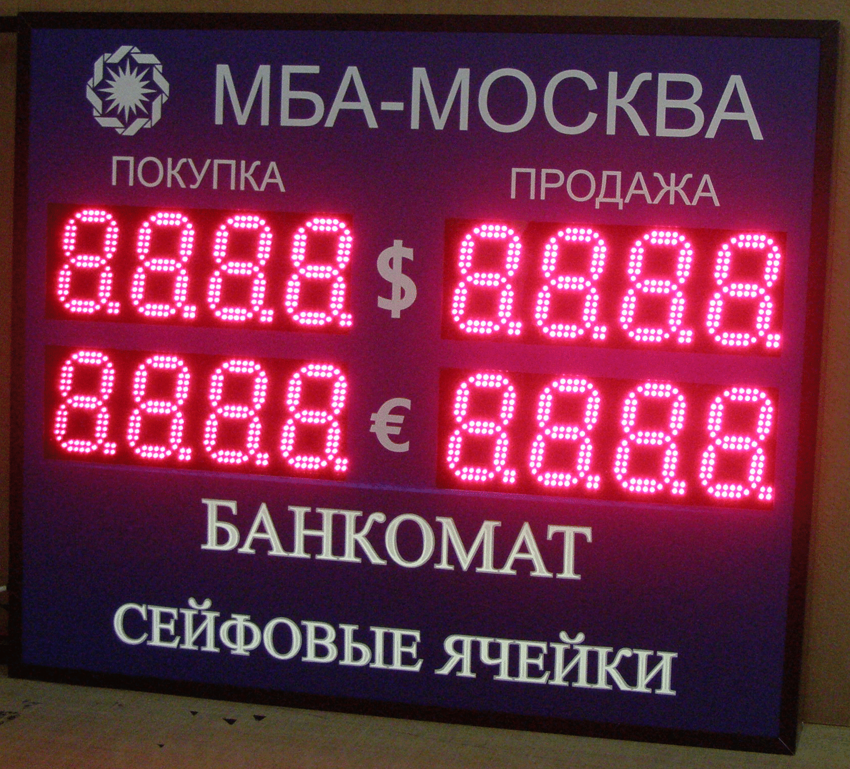 Табло обмена валют МБА-МОСКВА