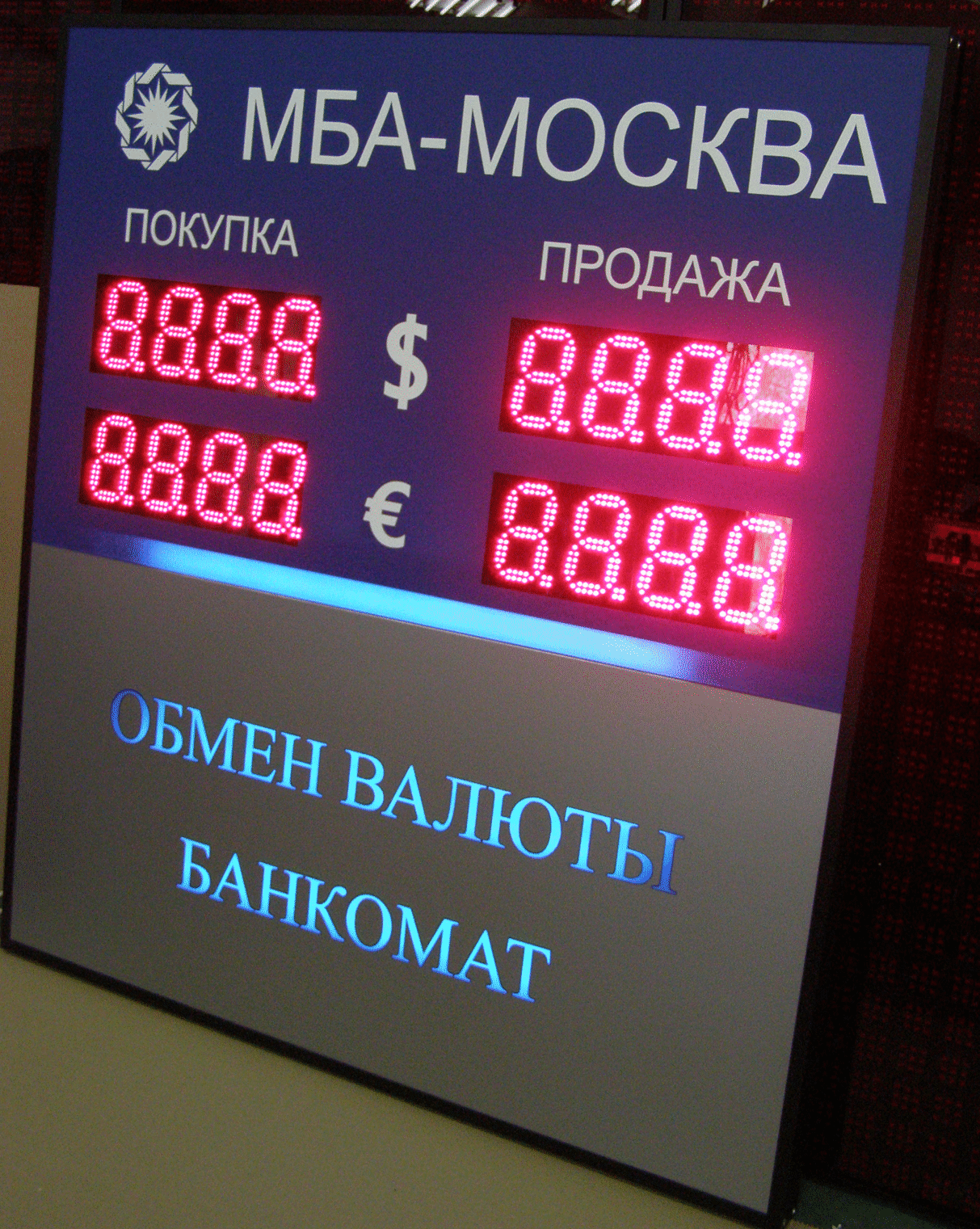 Табло обмена валют МБА-МОСКВА