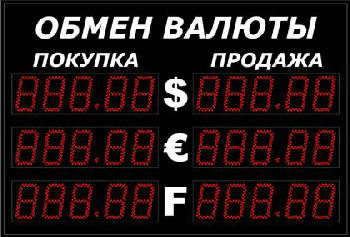Уличное табло курсов валют Импульс-311-3x2xZ5-EW2