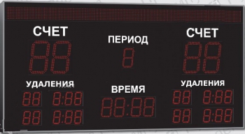 Спортивное табло для хоккея, модель Импульс-735-D35x4-D21x5-L4xD15x5-S12x160-ER