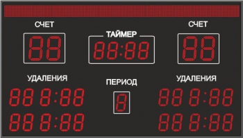 Спортивное табло для хоккея №9, модель ТС-210х4_150х25_РБС-100-160х8b 