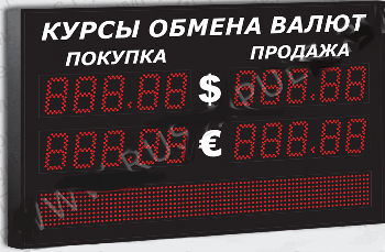 Импульс-309-2x2xZ5-S8x80-EB2 Уличное табло курсов валют 