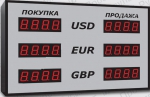 Офисное табло валют Импульс-304-3x2-R