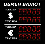 Уличное табло курсов валют Импульс-306-2x2xZ5-EY2