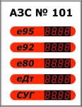 Табло стоимости топлива для АЗС для помещения, модель А-4х5-57