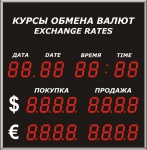 Табло курсов валют для помещения, модель Р-8х2-Д-57